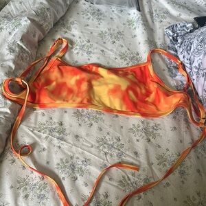 Vibrant Orange and Yellow Bikini Top